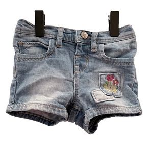 Baby Gap Girls Denim Shorts | Jean Shorts | Flowers | Sz12-18 mo